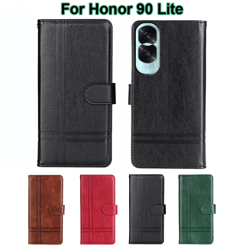 Original Leather Case For Honor 90 Lite 5G чехол Magnetic Wallet Flip Cover For Fundas De Teléfono Honor X50i CRT-AN00 6.7" Etui