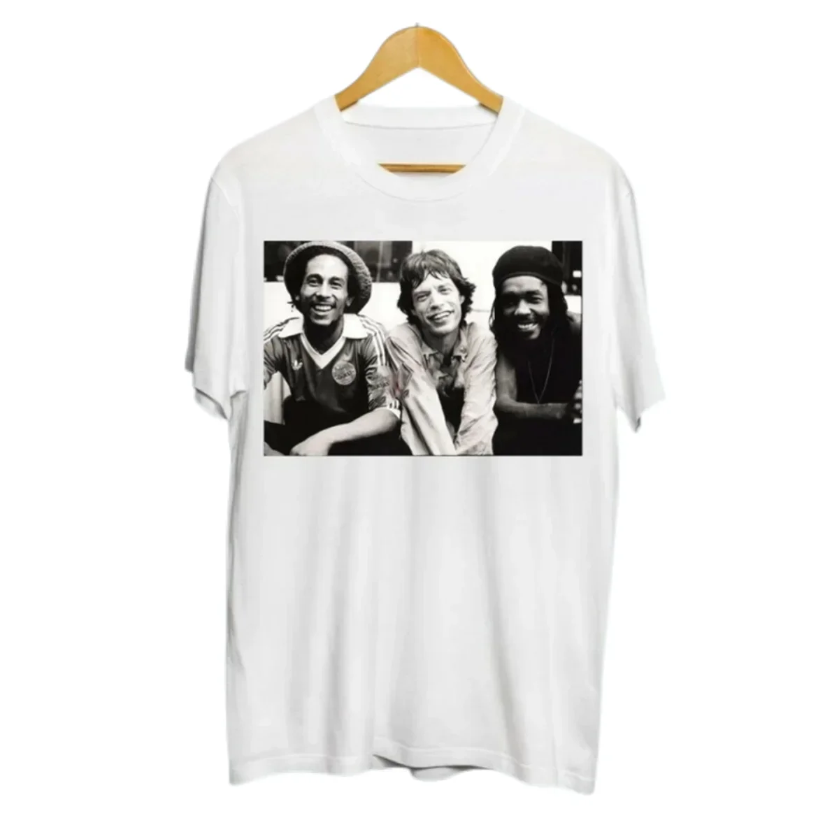 Футболка мужская оверсайз мягкая дышащая винтажный стиль Боб Марли и Мик