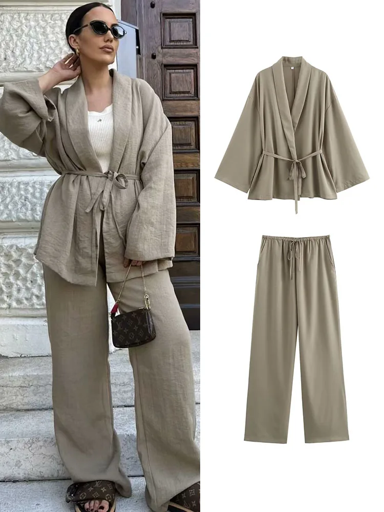 Tfmln Женский Повседневный Свободный Комплект Брюк 2024 Весенне-летняя Коллекция