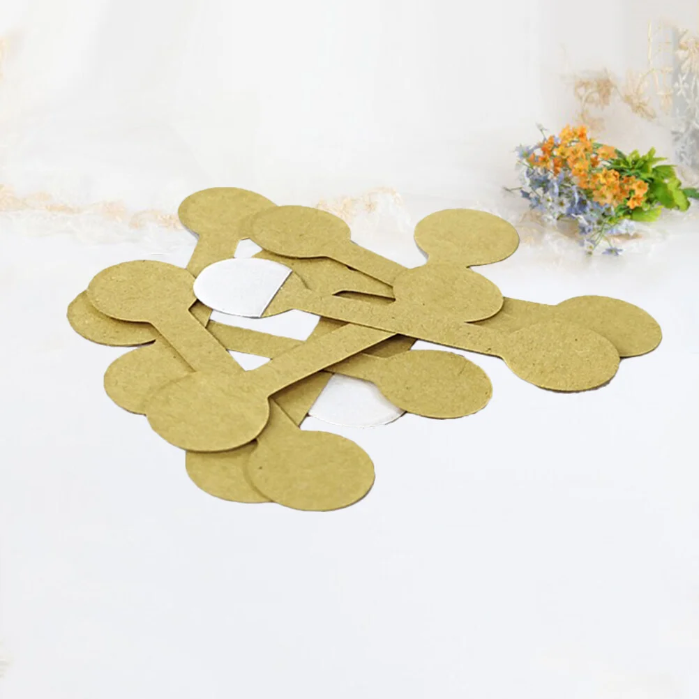 

100 Pcs Kraft Paper Hanging Tags Sticker Labels Blank Ring Price Jewelry Marking