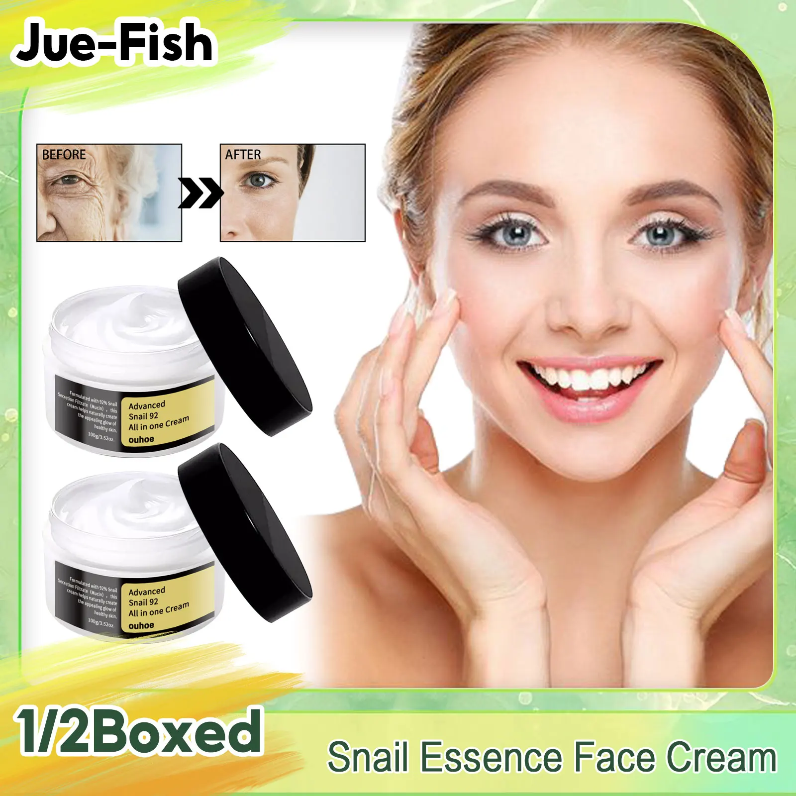 

Snail Anti Aging Essence Cream Lighten Fine Line Shrink Pores Whitening Remove Acne Oil Control Instantly Firming Wrinkles Cream