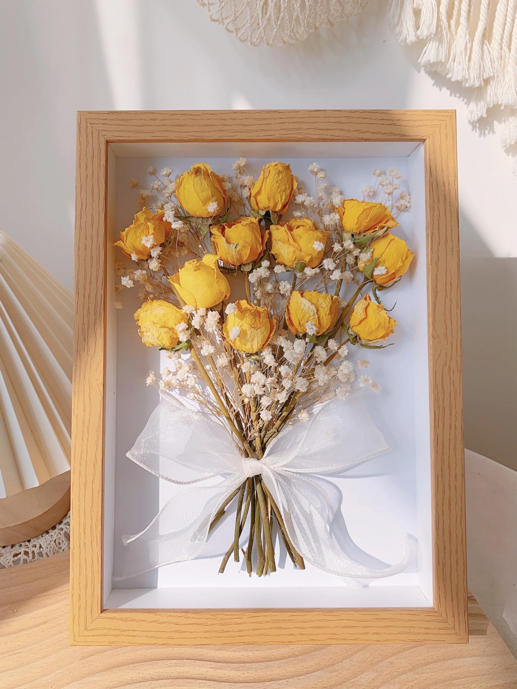 

Dried Rose Picture Frame Diy Hand Set Table Three-Dimensional Hollow Home Decoration Decor Wall frame To Give A Gift