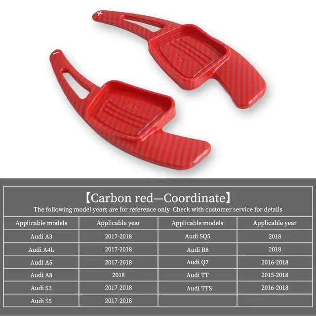 

Автоматическое рулевое колесо, задняя лопатка переключения передач для Audi A3 A4L A5 A8 S3 S5 SQ5 Q7 R8 TT TTS, автомобильное переключение передач, полуавтоматическое сцепление, красный