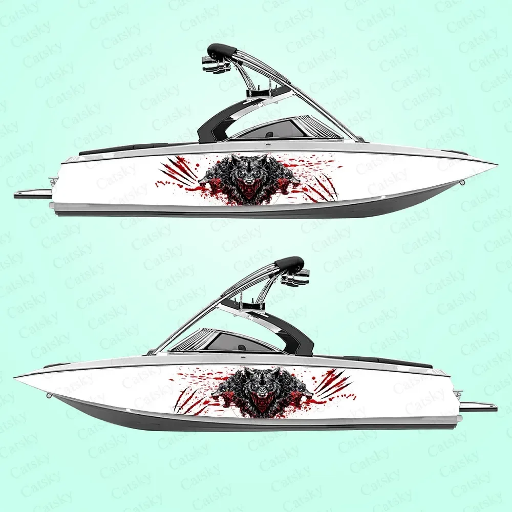 2 шт. виниловые водонепроницаемые наклейки с изображением тигра и крови