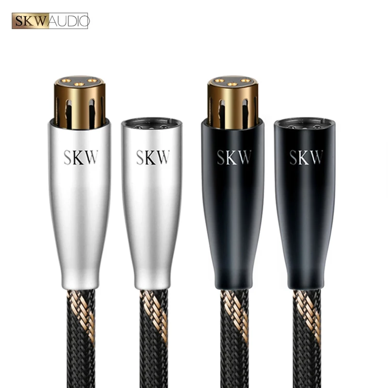 Кабель-удлинитель SKW HiFi XLR штекер-гнездо 6N OCC 1 м 5 2 3 для усилителей аудиомикшеров