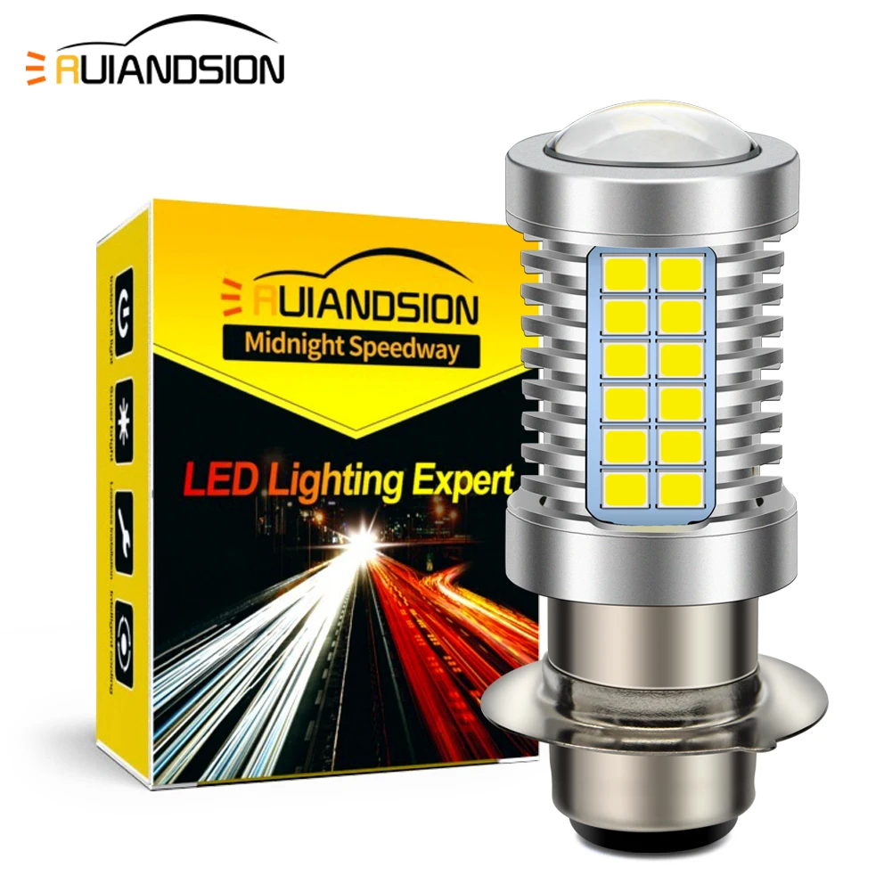 Светодиодсветодиодный Противотуманные фары PX15D P15D 54SMD H6M Ba20d H4 2835, автомобильные фары для мотоцикла, мотора, велосипеда, фары дальнего/ближнего света, 6 В переменного/постоянного тока