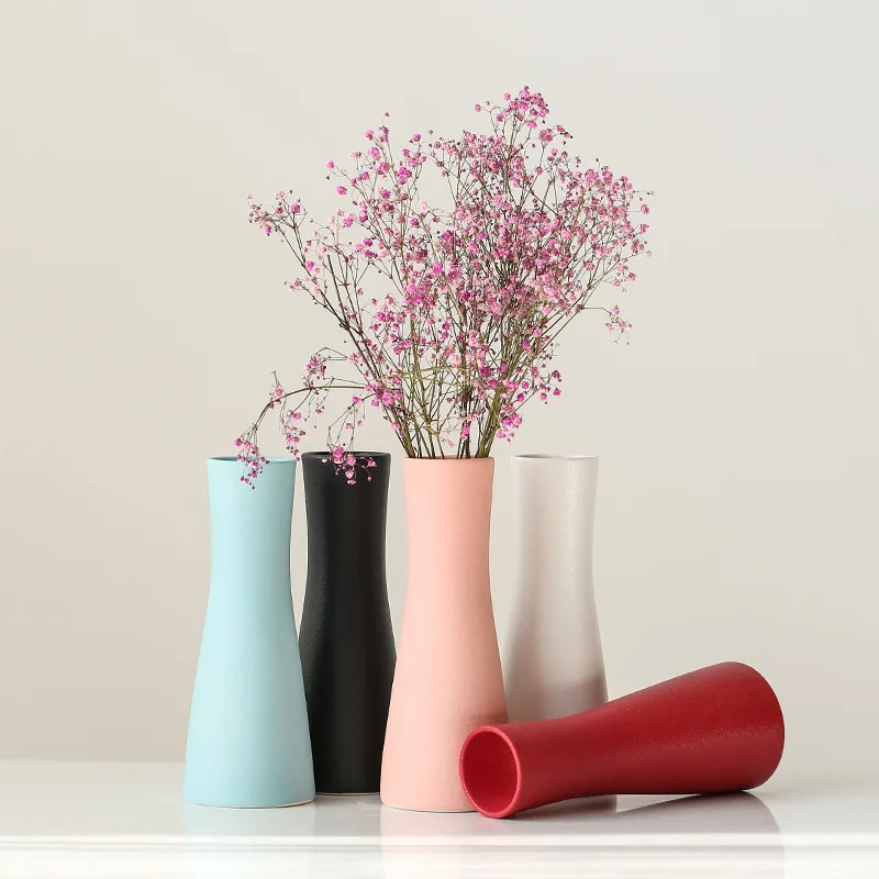 

Ceramic Vase Simple Small Fresh And Colorful Living Room Home Furnishings Flower Arrangement Japanese Modern Flower Decorations