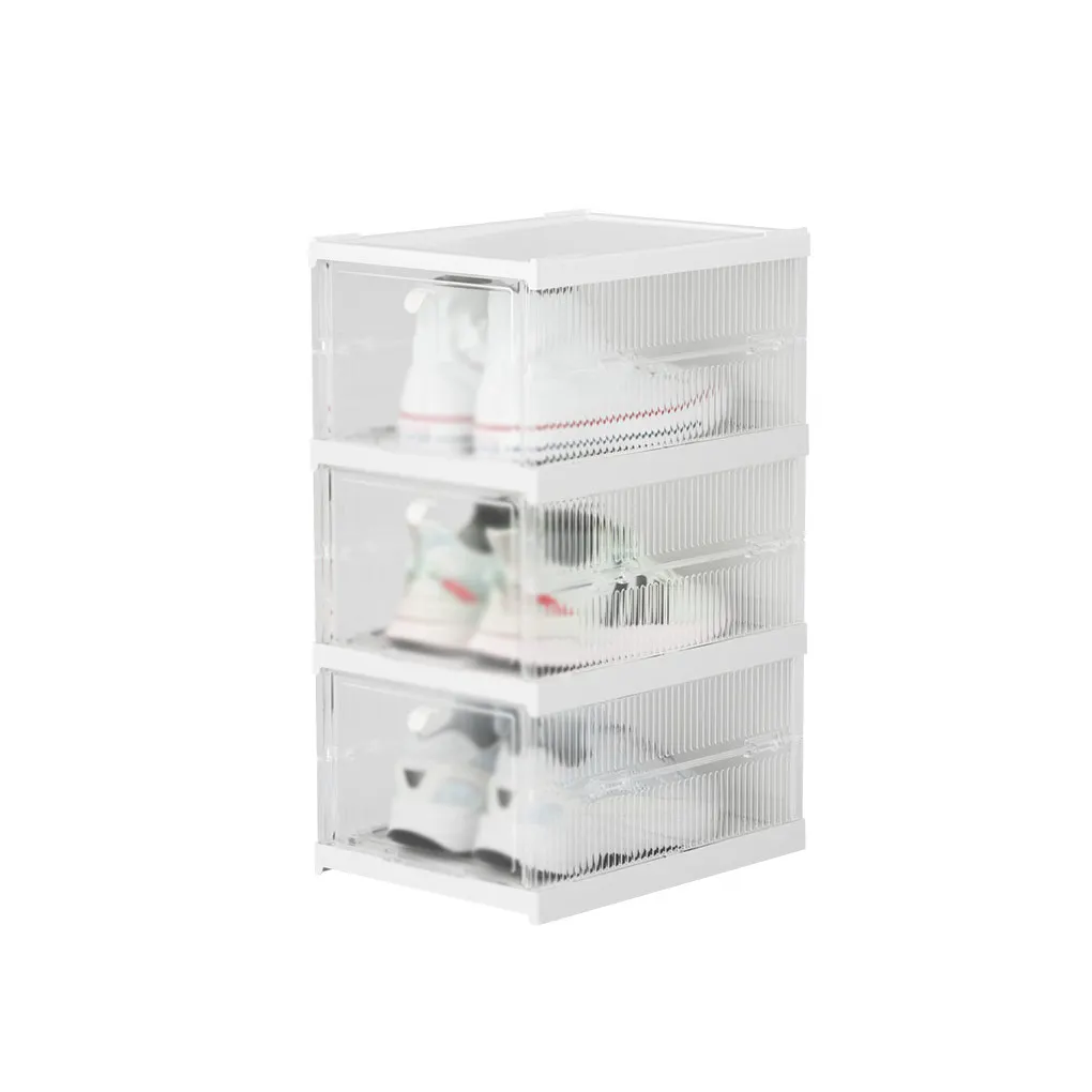

6 Pieces/Set Shoe Storage Boxes Stackable Case Organizer
