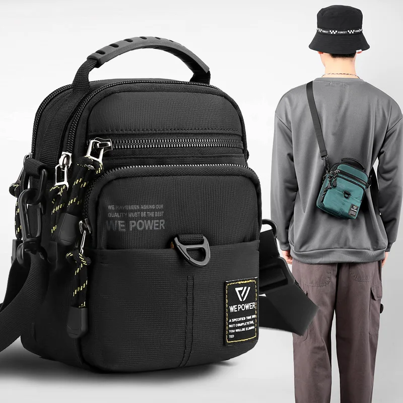 New Fashion Crossbody Bag Men's Sports Splash Proof Shoulder Bag Personalized Leisure Riding Bag Trend Skew Backpack