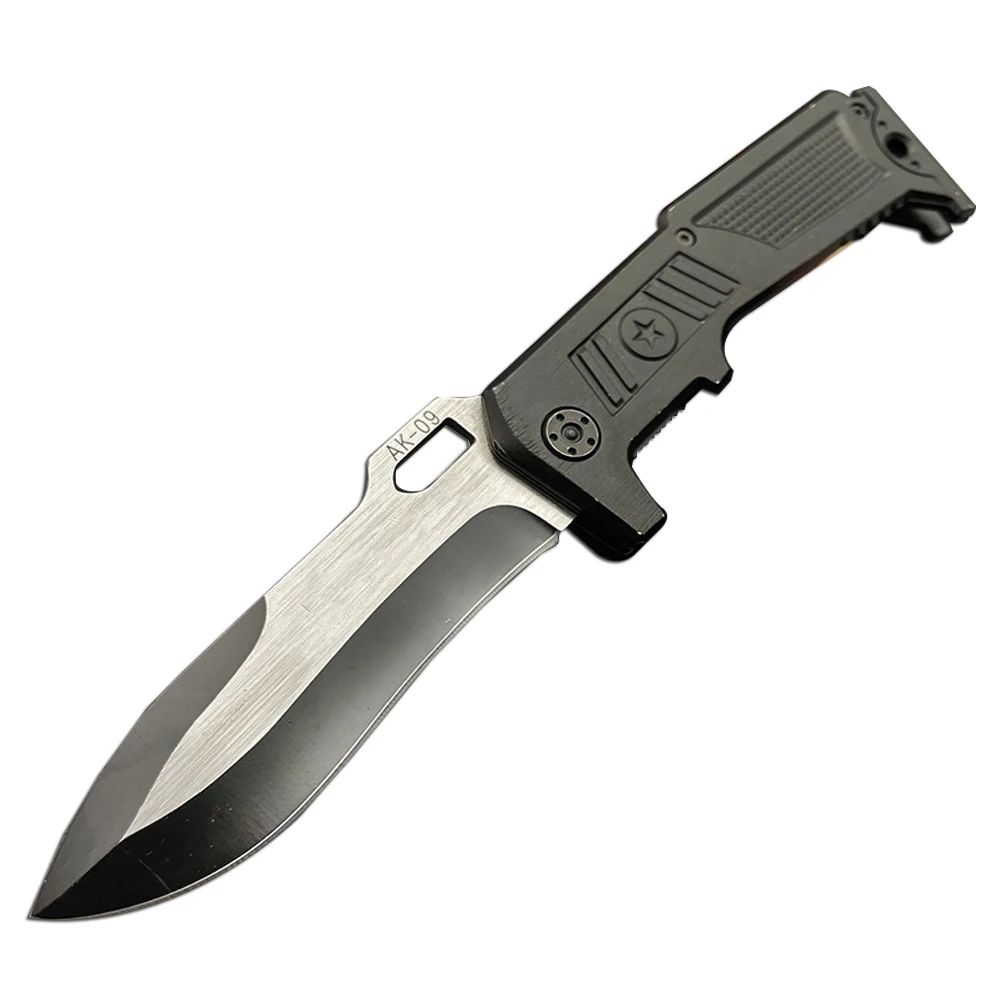 

ToughKeng High Hardness Jungle Survival Tactical Knives Black Titanium Drawing Blade Self-Defense Folding Blade Knife