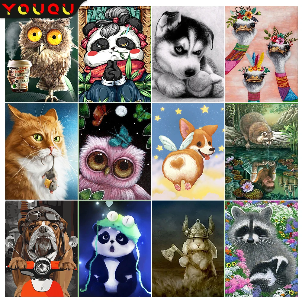 

YOUQU Animal Series Small Size Diamond Painting Diamond Embroidery DIY Diamond Mosaic Picture 5D Cute Personality Decoration