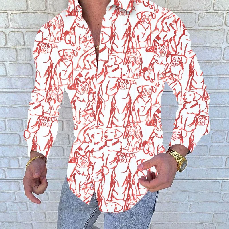 2022 Hawaii Fashion Slim Men's Wear Trend print sexy slim shirt for men