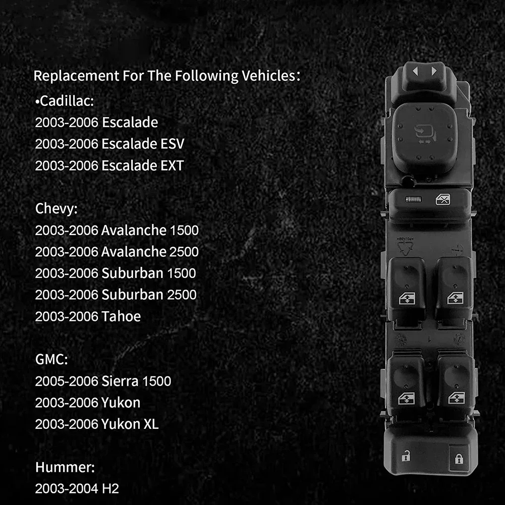 15883319 DWS-394 Переключатель стеклоподъемника для Hummer H2 Chevrolet Suburban Avalanche GMC Yukon Sierra 2003-2006