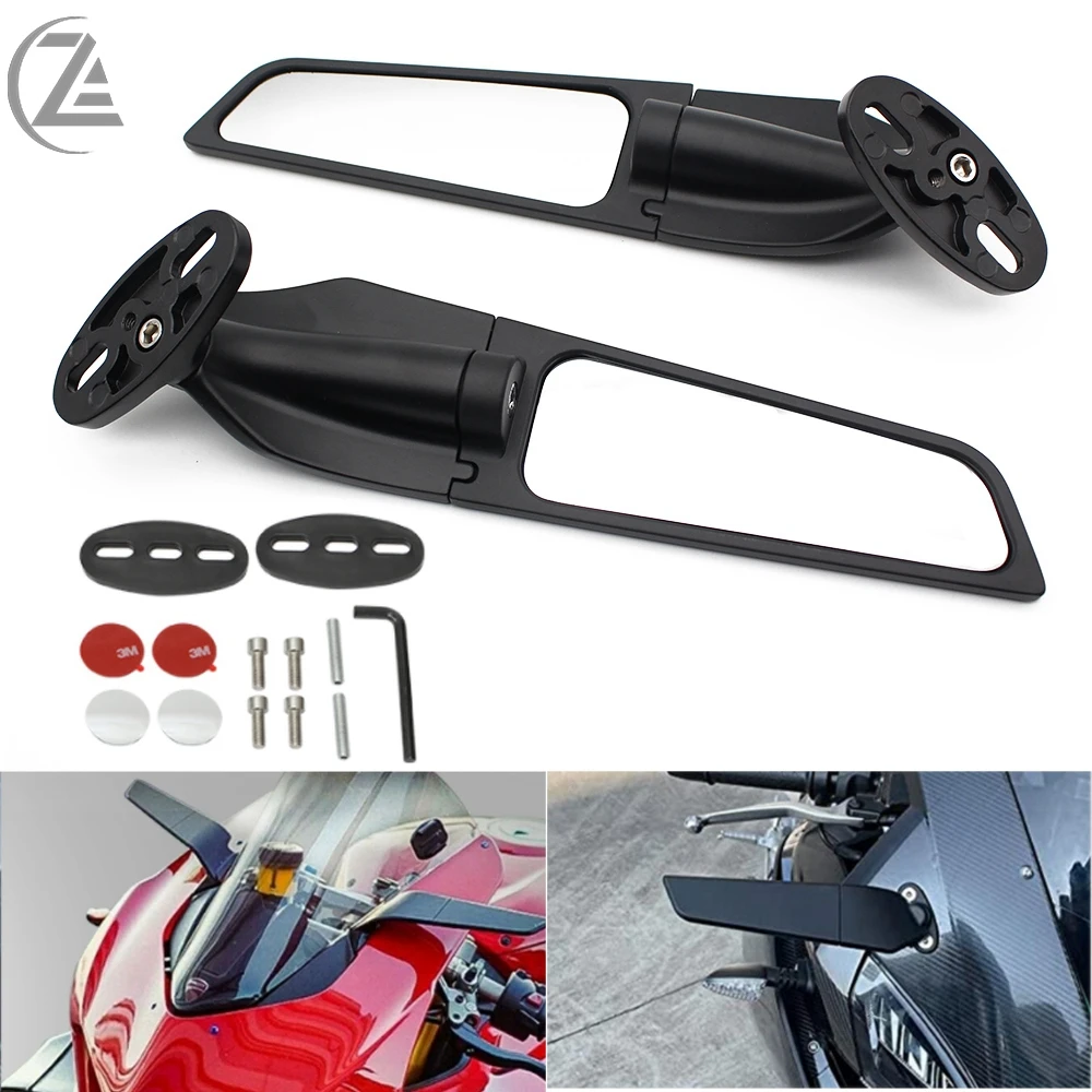 

ACZ Motorcycle Modified Wind Wing Adjustable Rotating Rearview Mirror for KAWASAKI NINJA 250 300 400 650 H2 H4 ZX10R ZX6R ZX636