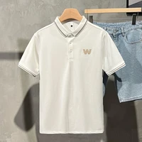top grade new mens summer fashion business solid shirt men soild thin casual embroidery mens designer polo shirt tops 2022