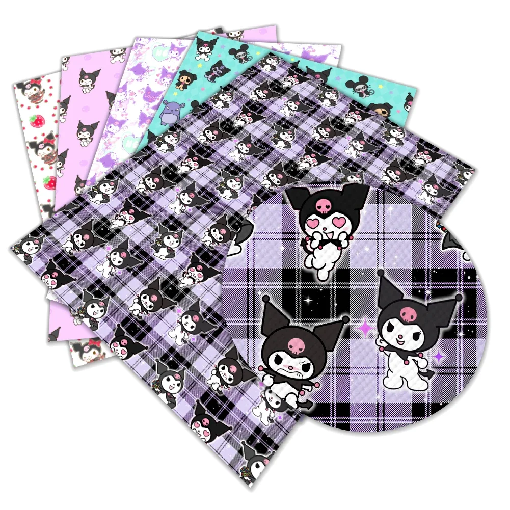 Японский мультфильм Sanrio Kuromi узор искусственная кожа крест для DIY ювелирные