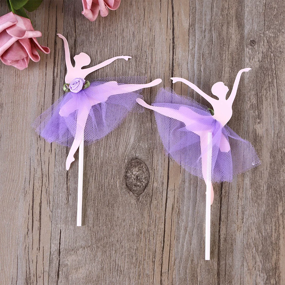 

10 Pcs Ornaments Ballerina Topper Cake Picks Capacillos Para Cupcake Decor Fairy