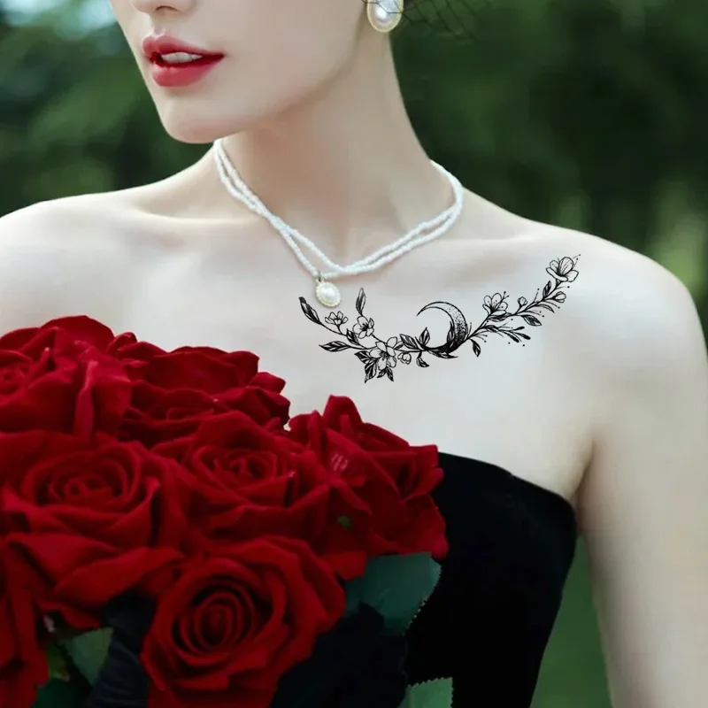 Тату-наклейка с розовыми перьями для женщин и девушек |