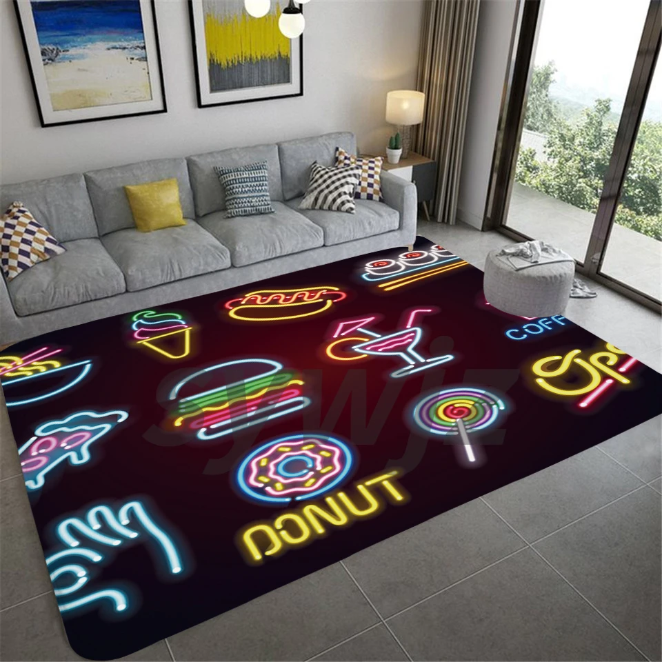 Game Console Page Printed Carpet Flannel Non-slip Large Living Room Home Decor Children's Bedroom Furry |