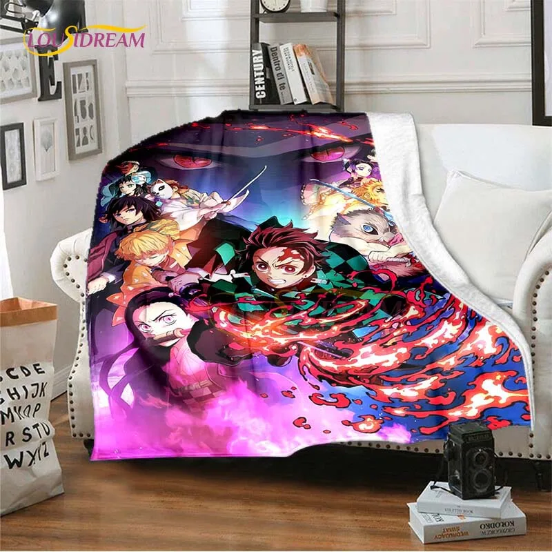Одеяло с аниме рассекающим демонов покрывало для дивана Ультра-мягкий ковер