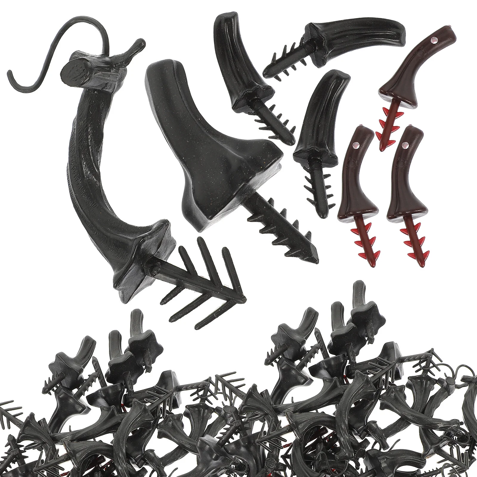 

48 шт. искусственных элементов, товары «сделай сам», ремесло, коричневый декор, пластиковые аксессуары для Хэллоуина, Декоративные искусственные головки