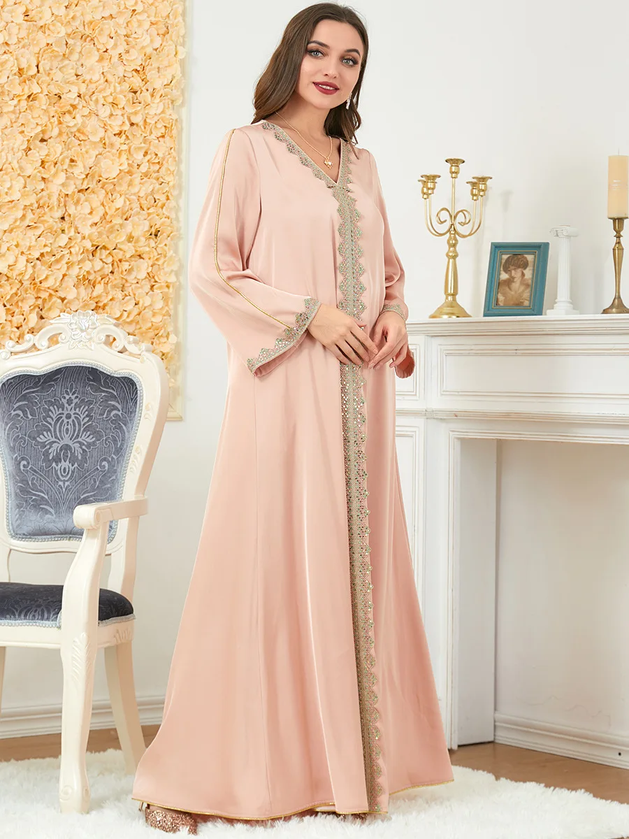 Jalabiya Loose Muslim Long Arabic Dress Autumn Abaya Dubai Turkey Moroccan Kaftan Islam Party Evening African Dresses for Women