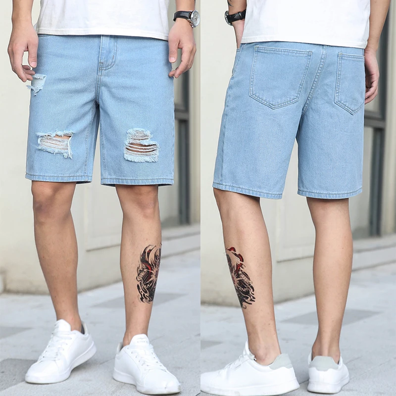 

Men's Summer Slim Jeans, Business Casual Fashion Loose Elastic Brand Five Point Thin Pants, 2022