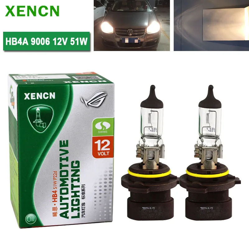 XENCN HB4A 9006XS 12V 51W P22d Clear Series 3200K  Original Car Halogen Headlight OEM Quality Auto Bulbs Long Lifetime (2pcs)