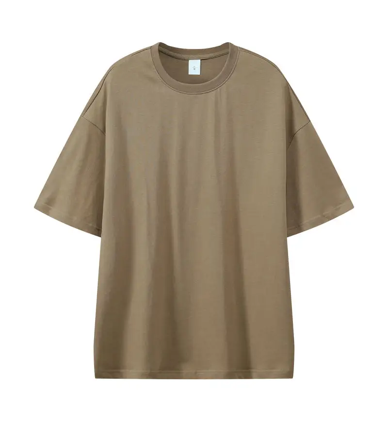 

300G Drop Shoulder T Shirt Man Plain 100 Cotton Thick T-Shirt in European Size Heavy Weight Tshirt Top Oversize Solid Color