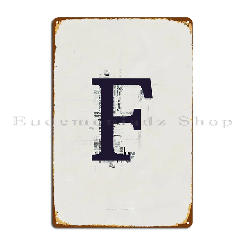 

Imprint Letter F Metal Sign PaintingParty Wall Plaque Printed Wall Decor Tin Sign Poster