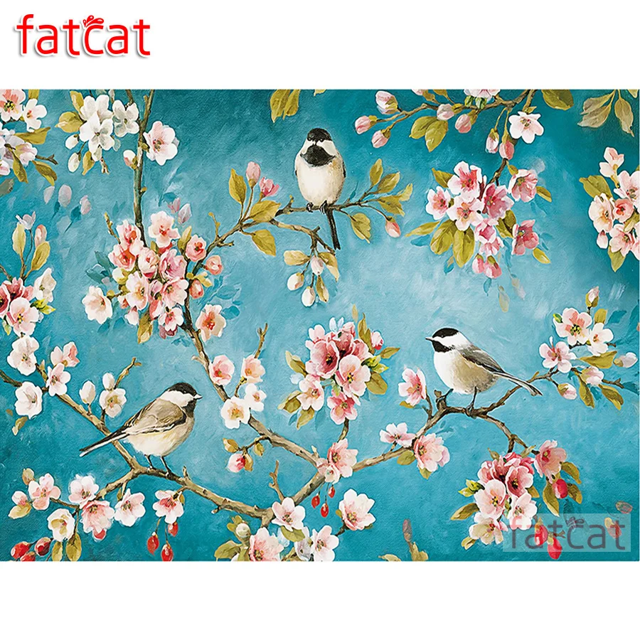 

FATCAT Lakeside кокосовое дерево, дом, искусственная квадратная круглая дрель, алмазная вышивка, ландшафт ручной работы AE3448