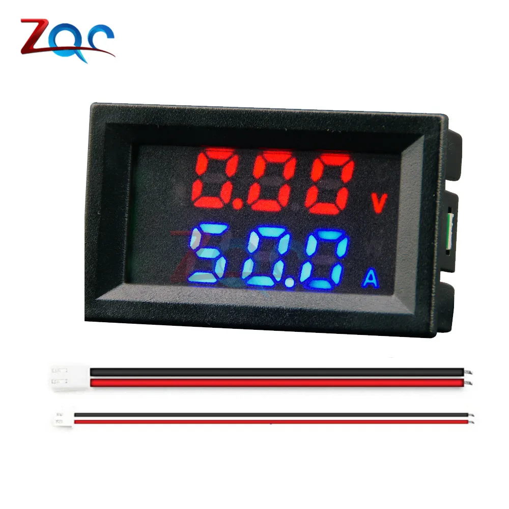 DC 6-120V 50A 100A Voltmeter Ammeter LED Amp voltmeter Digital Volt Meter Gauge voltmeter ampermetr 12V with Shunt