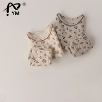 new autumn infant boy girl long sleevepants 2pcs suit toddler casual printing clothes set kids cotton home service clothing set