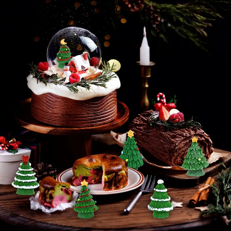 Мини-рождественская елка из смолы Рождественский микропейзаж ремесло сказочные