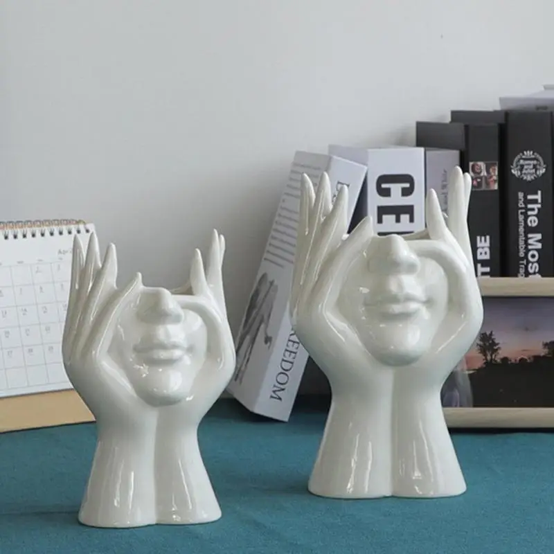 

Human Face Art Flower Vase Room Decor Dry Flower Arrangement Vase