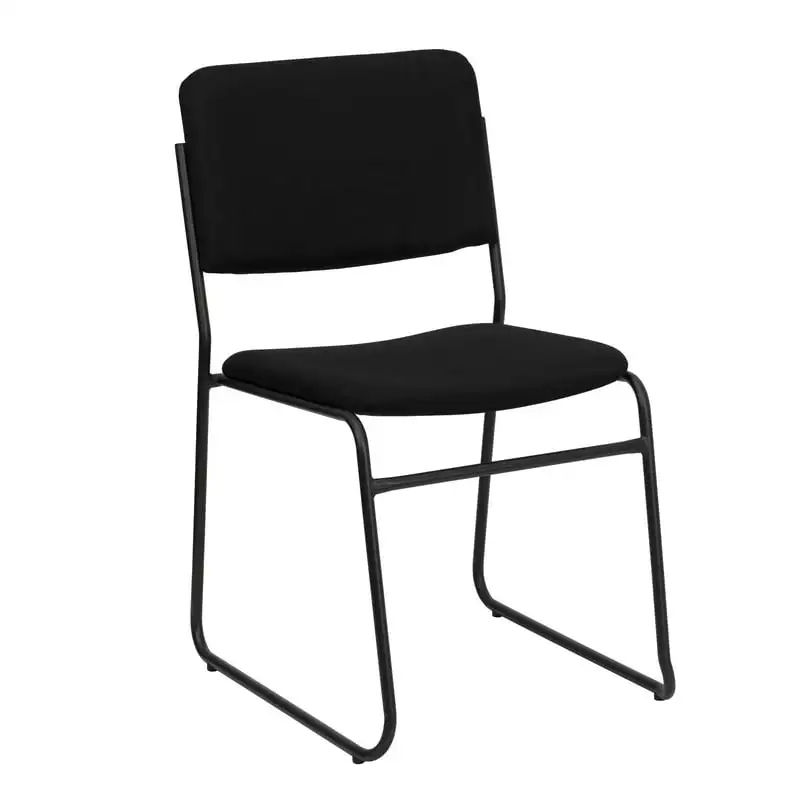 

HERCULES Series 500 . Capacity High Density Black Fabric Stacking Chair with Sled Base