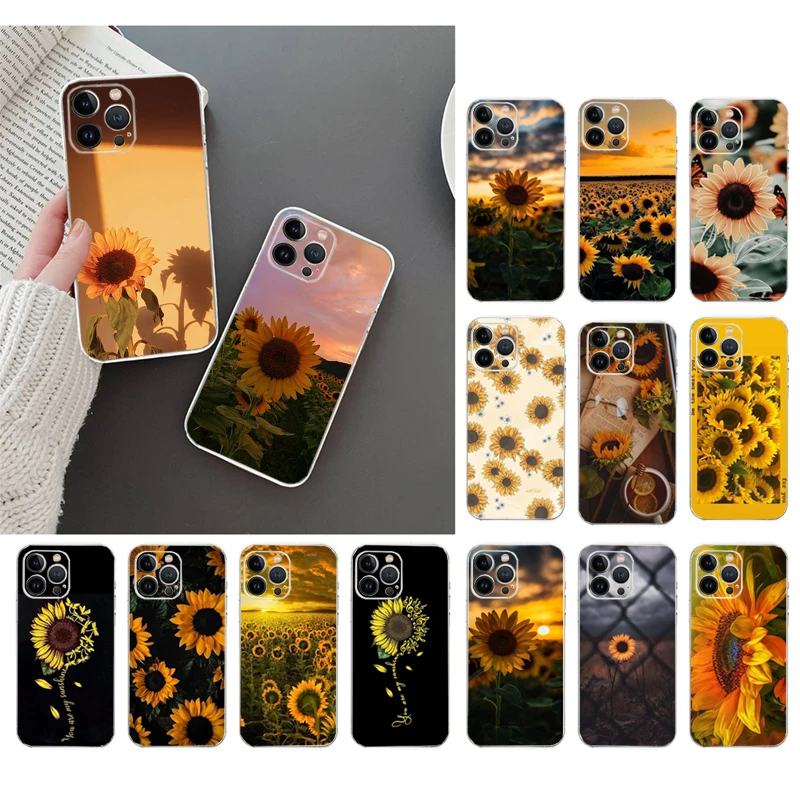 

Sunflower Phone Case For iphone 14 Pro Max 13 12 11 Pro Max XS XR X 12mini 7 8 14 Plus SE Case Funda