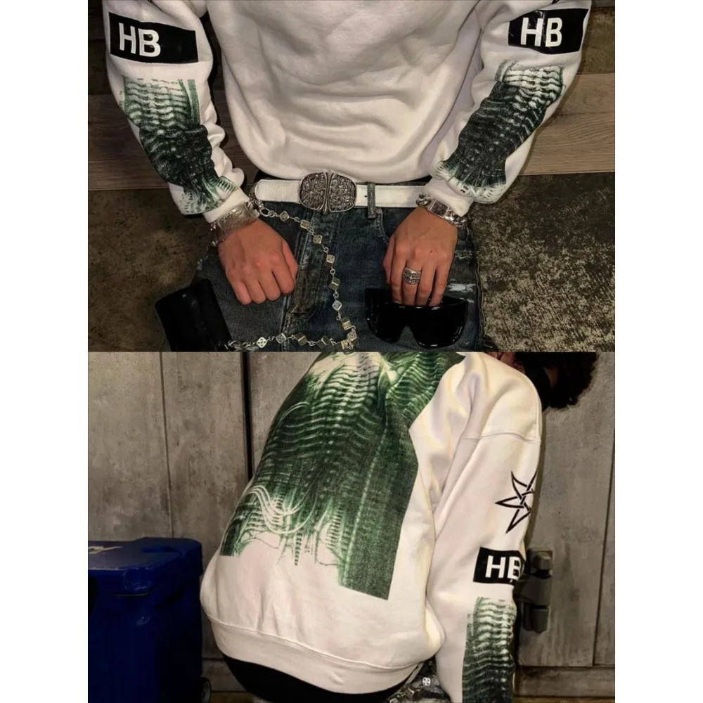 NIGO Мужская модная толстовка с круглым вырезом в стиле ретро со старым принтом