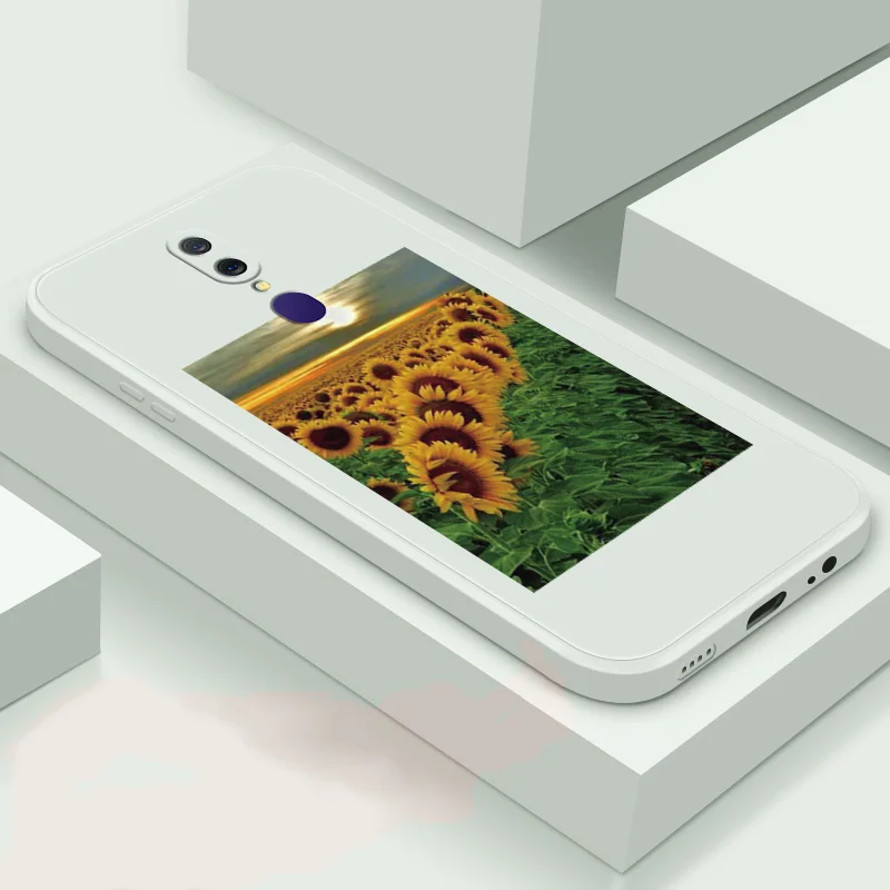 

For OPPO F1S F9 F11 F17 Pro soft case TPU silicone phone Shell Flower back cover phone case Sunflower case