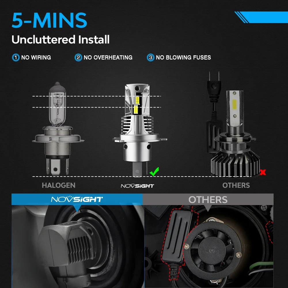Фото Новый автомобильный светодиодный светильник 22000LM 100W Супер яркий Canbus Авто налобный фонарь 6500K Белые лампы для фар H4 H7 H11 H8 H9 9005 HB3 9006 HB4 №3