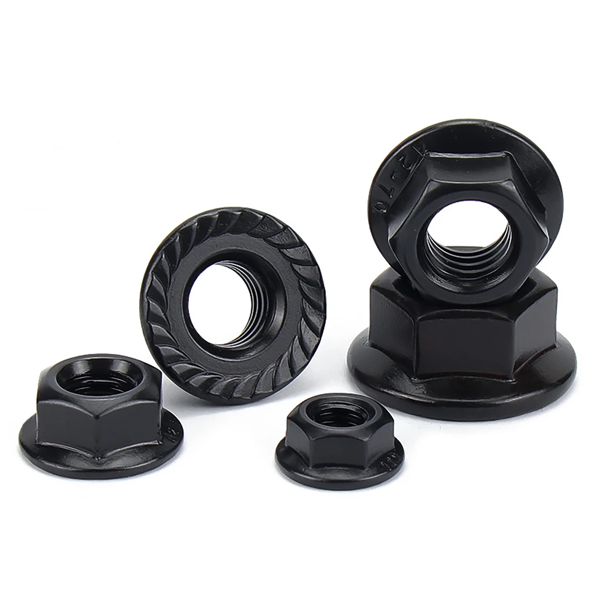 

Black 304 Stainless Steel Flange Nut With Anti Slip Anti Loosening Teeth M3M4M5M6M8M12M16