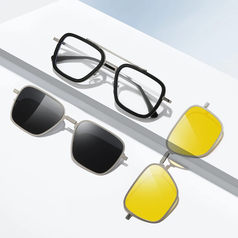 Мужские солнцезащитные очки с магнитной застежкой защитой от синего света