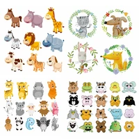 cartoon animal patches patches a level washable thermo stickers on clothes heat press applique set childrens clothing