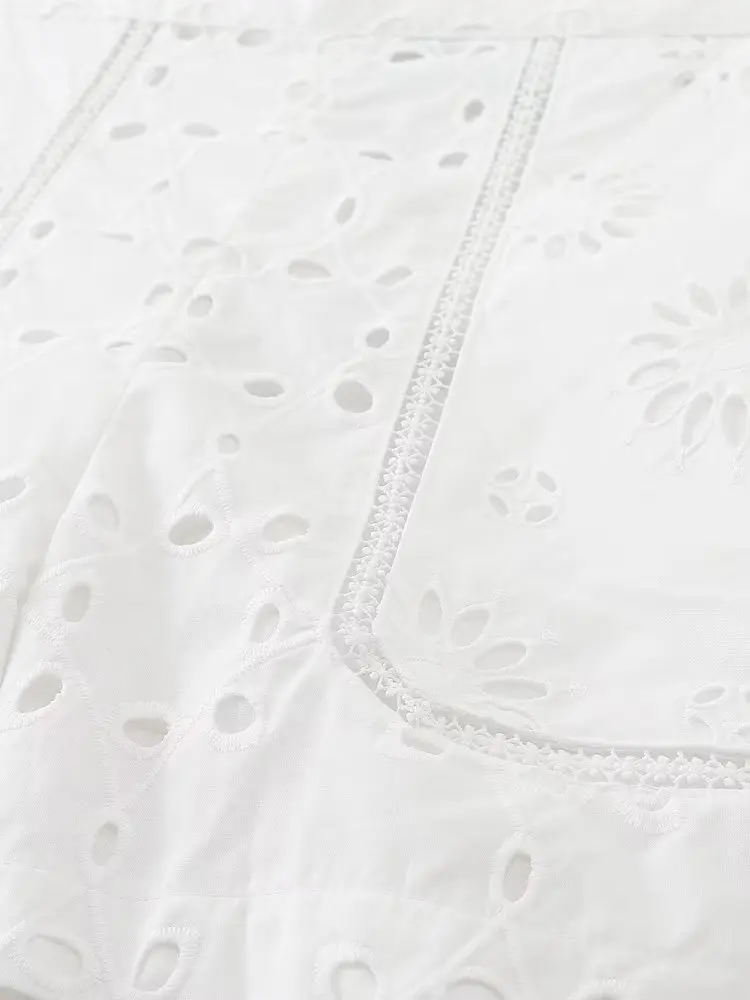 Jenny&Dave Fashion Ladies Retro Embroidery Hollow Casual Summer Shorts Women Moroccan French High Waist Cotton Bermuda Shorts