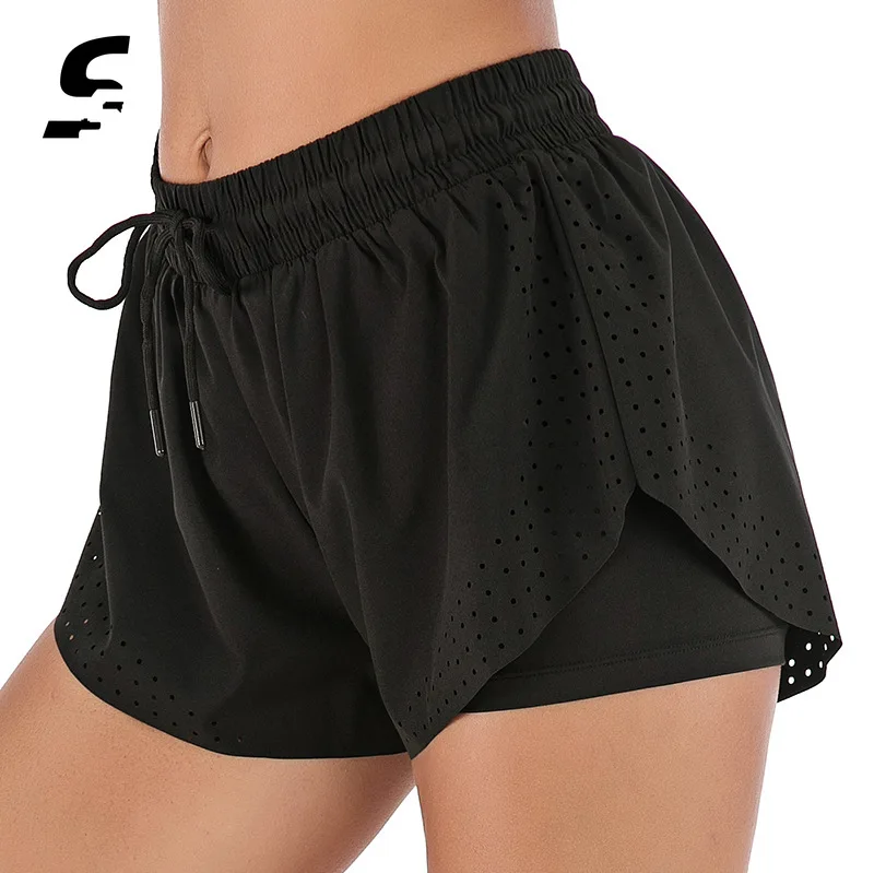 Women Gym Workout Shorts Fitness Yoga Spandex Quick-dry Breathable Sport Shorts Women Running Gym Leggings Yoga Athletic Pants