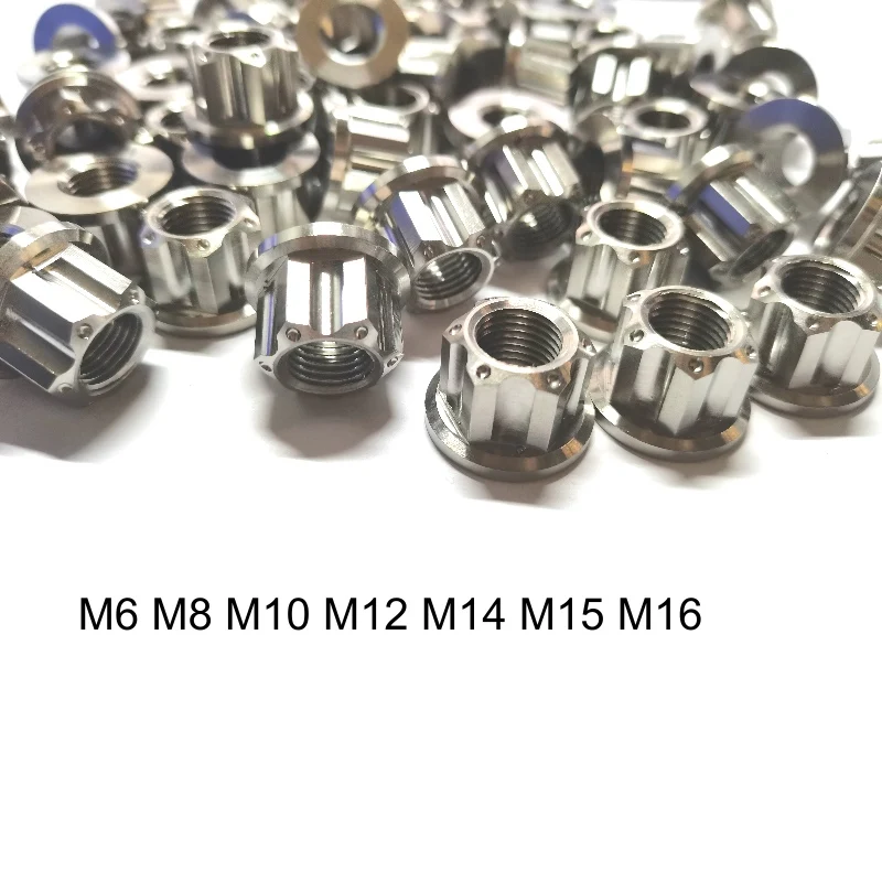 M6 M8 M10 M12 M14 M15 M16 Титановые фланцевые гайки для велосипеда мотоцикла автомобиля