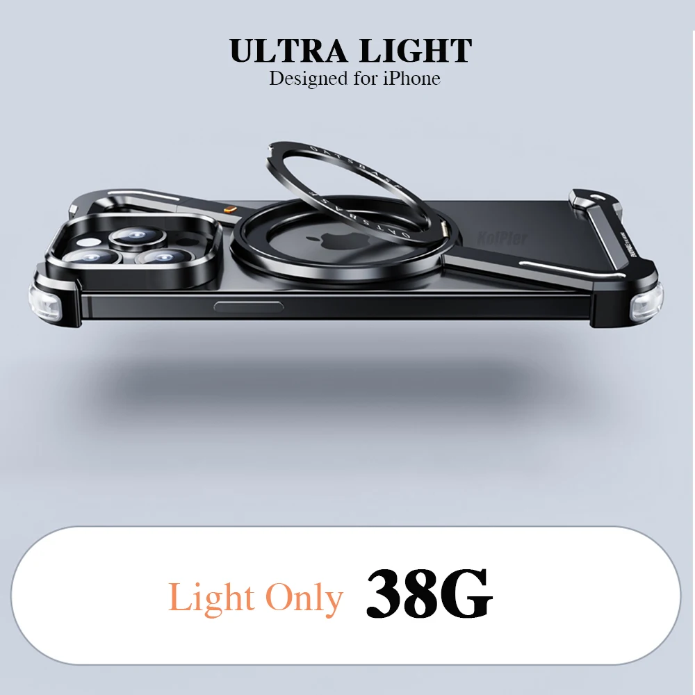 Чехол для телефона из алюминиевого сплава iPhone 16 Pro Max магнитная подставка MagSafe