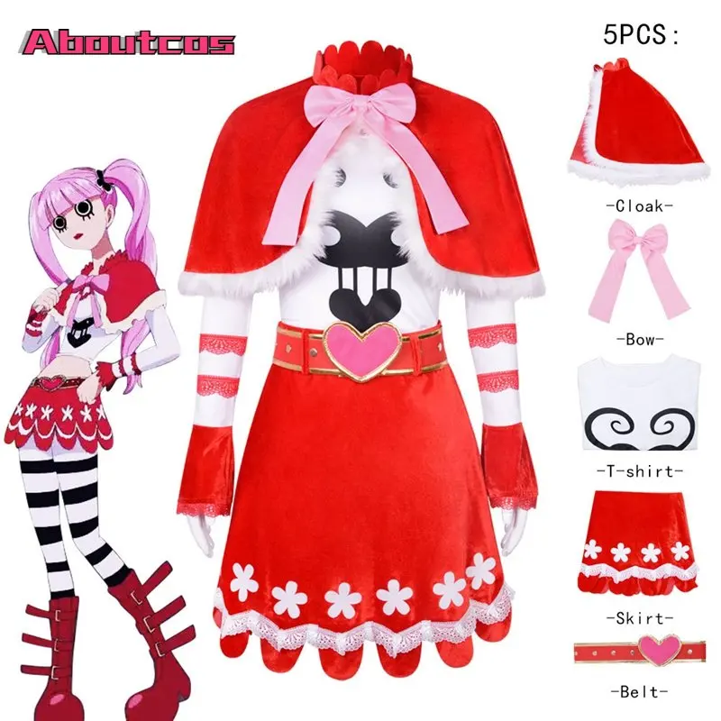 

Aboutcos Anime One Piece Set Cosplay Costumes Ghost Princess Perona Girl Halloween Performance Costumes