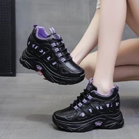 chunky sneakers women 2021 fashion lace woman shoes fashion brand design thick sole casual ladies increase vulcanize shoes