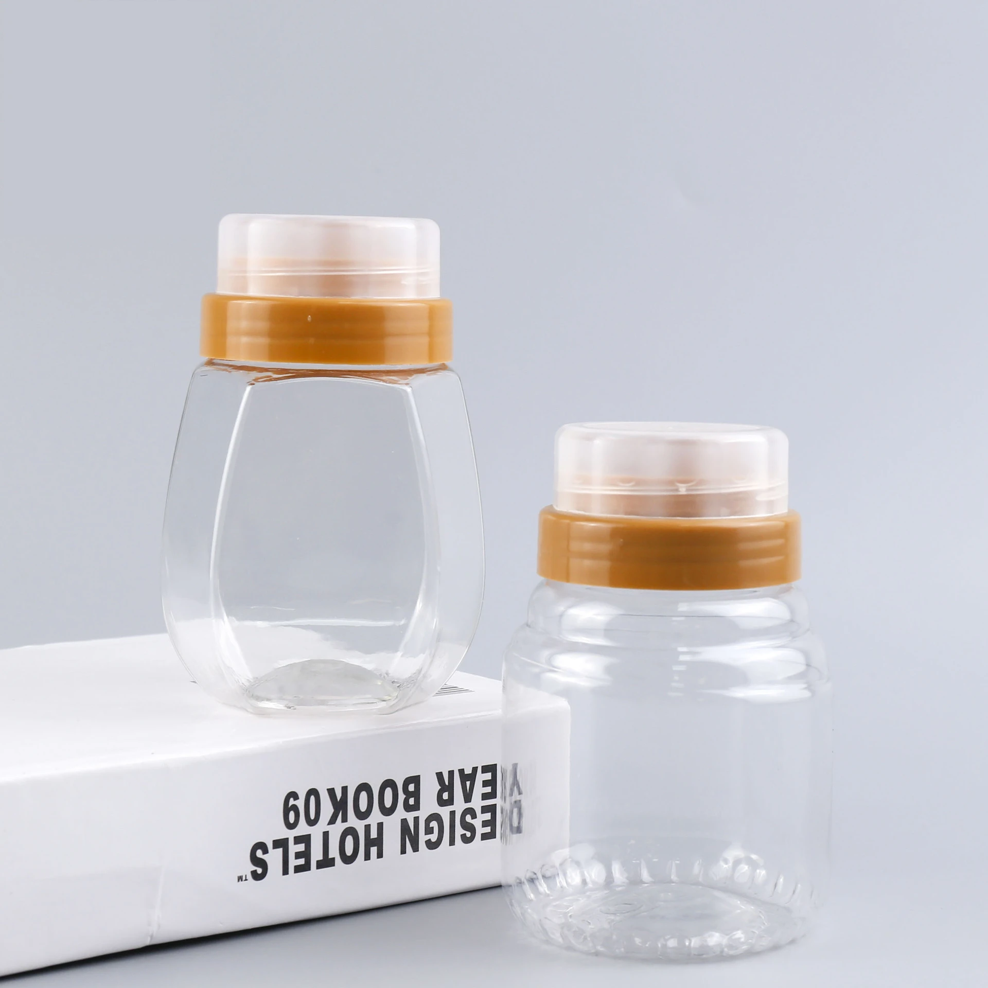 

500 мл пластиковая бутылка для меда jam, разделенный на бутылки, соус для масла и баночка для меда с двойным рефлюксом.